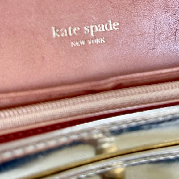 Kate Spade Metallic Cyndy Leather Wallet in‎ Gold - Picture 7 of 11
